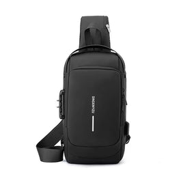Men’s Crossbody Party Bag – Waterproof Sling Chest Bag with USB Charging Port