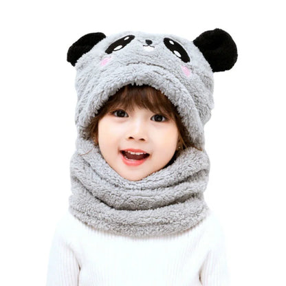 Cute Childrens Cartoon Scarf Hat Two Piece Set