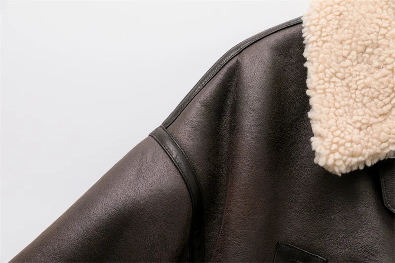 Faux Shearling Jacket Coat