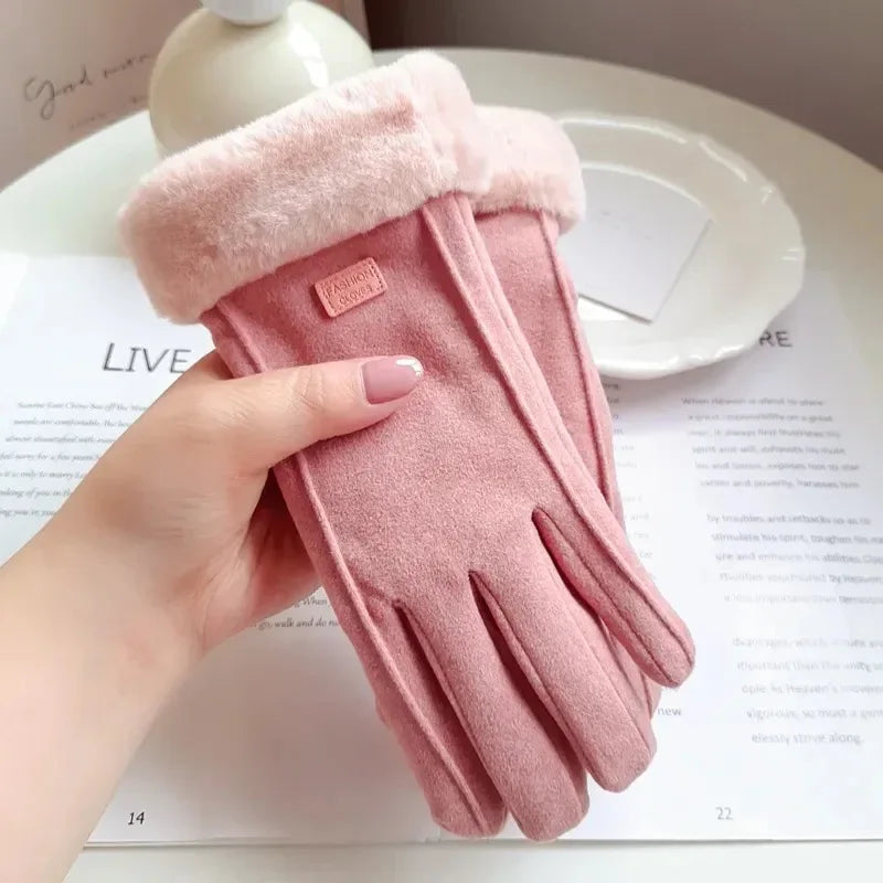 Women Winter Thick Plush Gloves