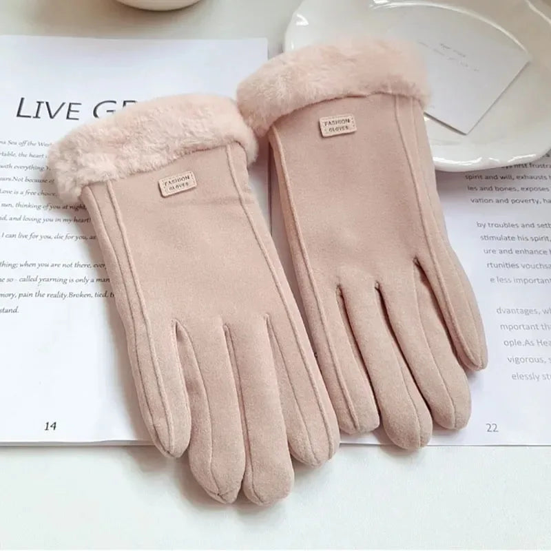 Women Winter Thick Plush Gloves