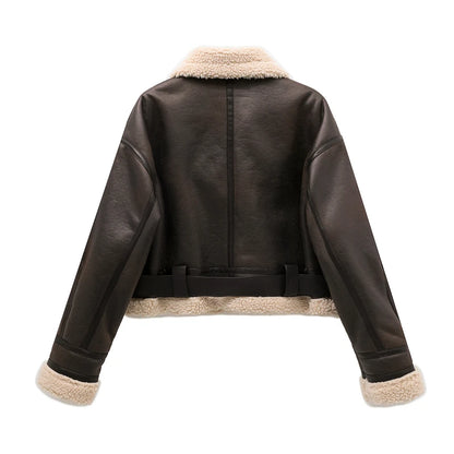 Faux Shearling Jacket Coat