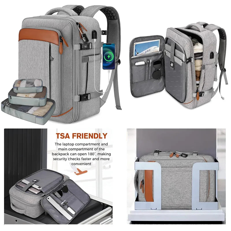 40l backpack carry on with lay flat laptop Blinkory™ AirVoyage Backpack