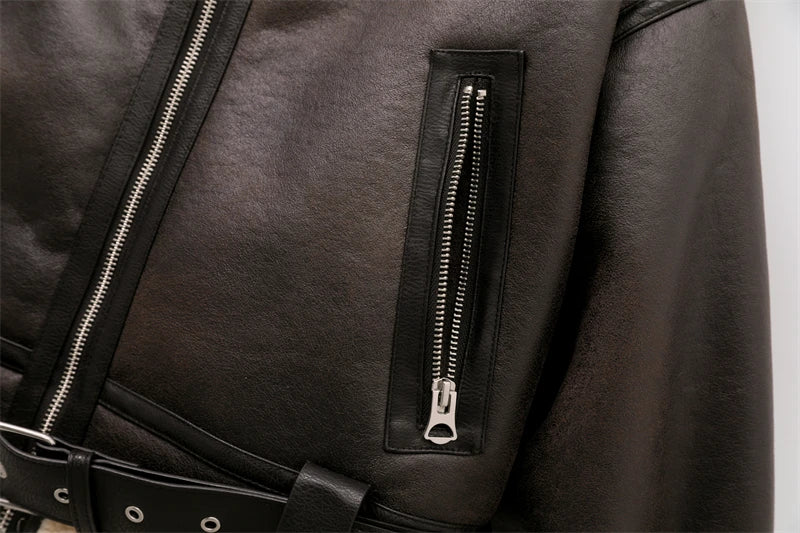 Faux Shearling Jacket Coat