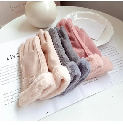 Women Winter Thick Plush Gloves