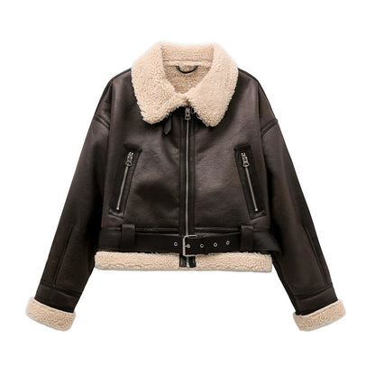 Faux Shearling Jacket Coat