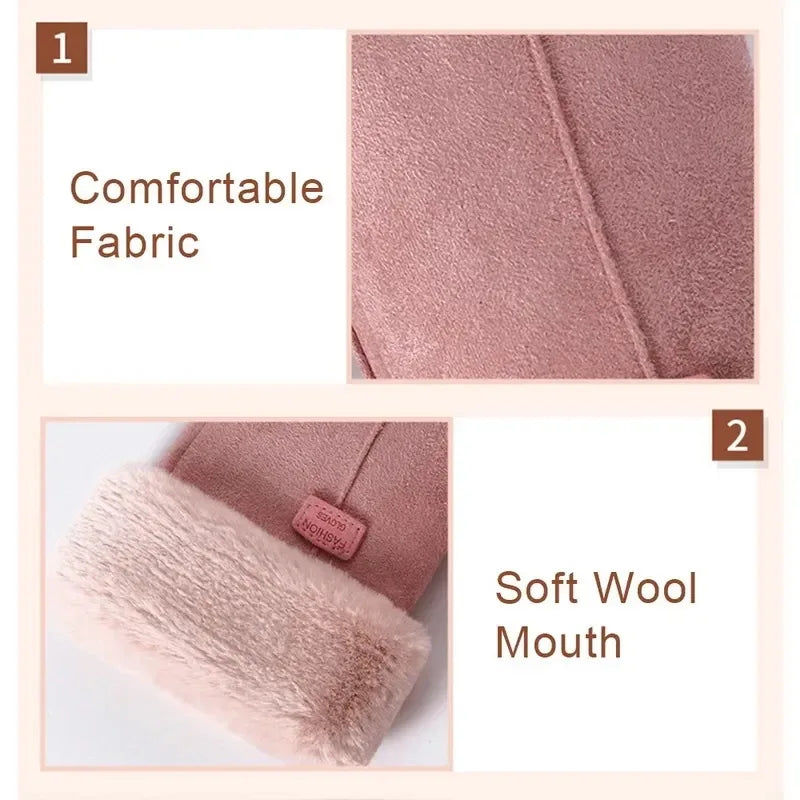 Women Winter Thick Plush Gloves