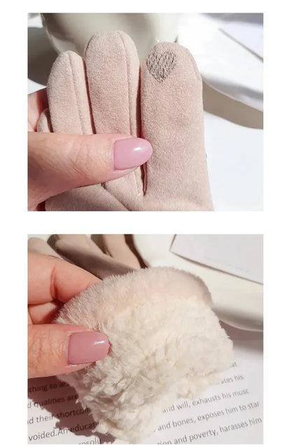Women Winter Thick Plush Gloves