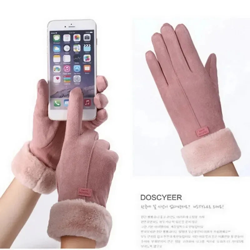 Women Winter Thick Plush Gloves