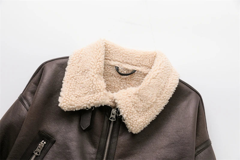 Faux Shearling Jacket Coat
