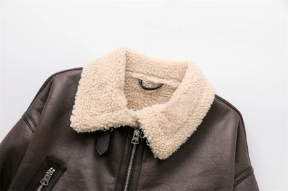 Faux Shearling Jacket Coat