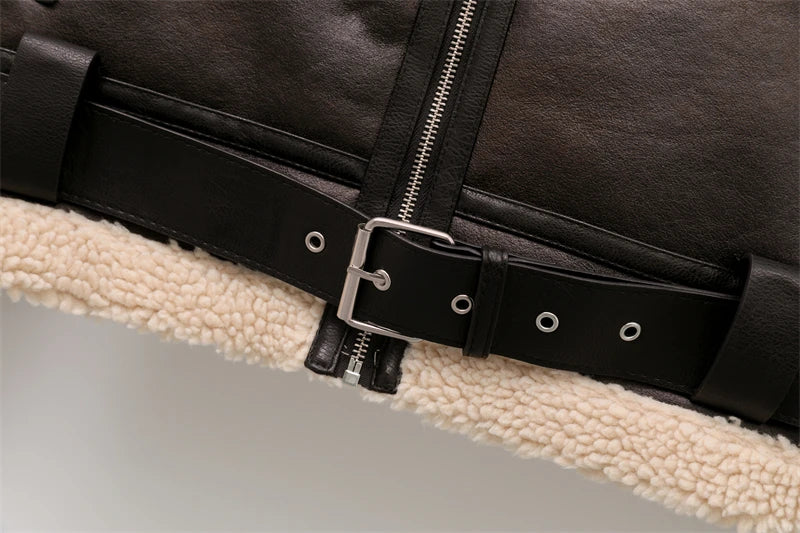 Faux Shearling Jacket Coat