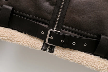 Faux Shearling Jacket Coat